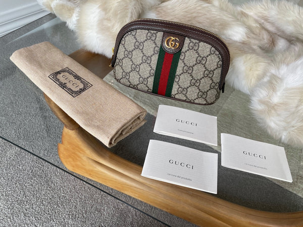 Gucci GG Supreme Ophidia Medium Cosmetic Case | New