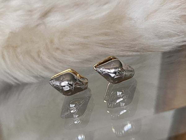 Louis Vuitton Bi-Tone Malletage Nanogram Reversible Earrings