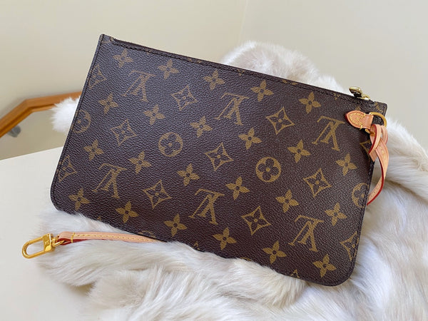 Louis Vuitton 2021 Monogram Beige Neverfull Pochette GM