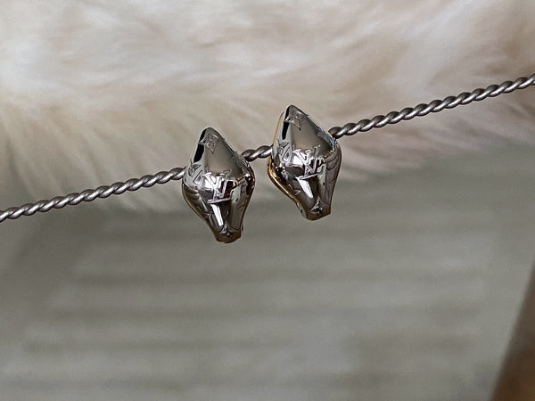 Louis Vuitton Bi-Tone Malletage Nanogram Reversible Earrings