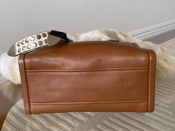 Prada Light Cognac Calfskin Studded Concept Bag