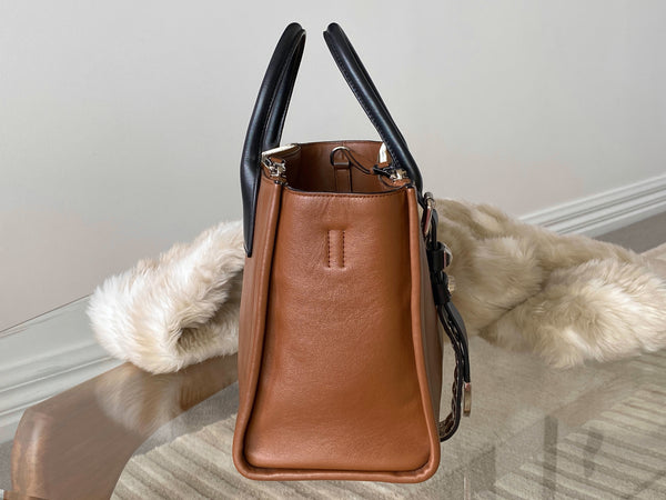 Prada Light Cognac Calfskin Studded Concept Bag