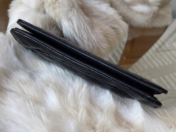 Chanel Black Patent Classic Long Wallet Clutch