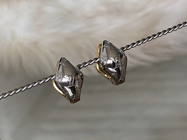 Louis Vuitton Bi-Tone Malletage Nanogram Reversible Earrings
