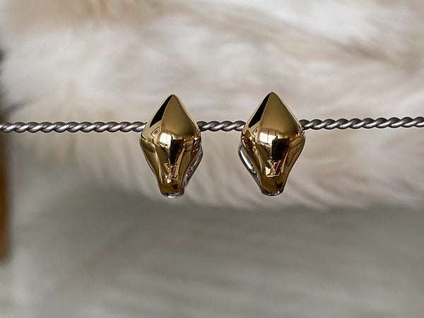 Louis Vuitton Bi-Tone Malletage Nanogram Reversible Earrings