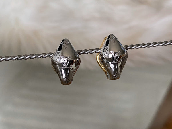 Louis Vuitton Bi-Tone Malletage Nanogram Reversible Earrings