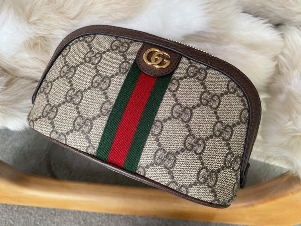 Gucci GG Supreme Ophidia Medium Cosmetic Case | New