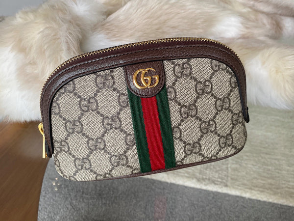 Gucci GG Supreme Ophidia Medium Cosmetic Case | New