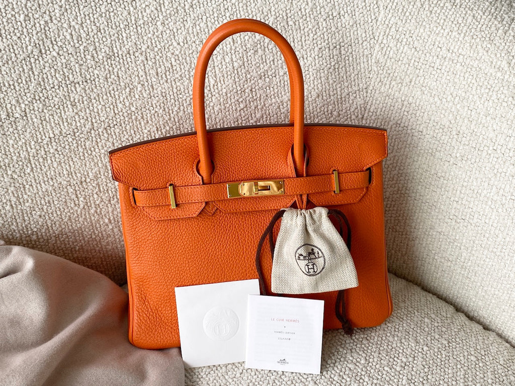 Hermès Orange H Togo Birkin 30 GHW