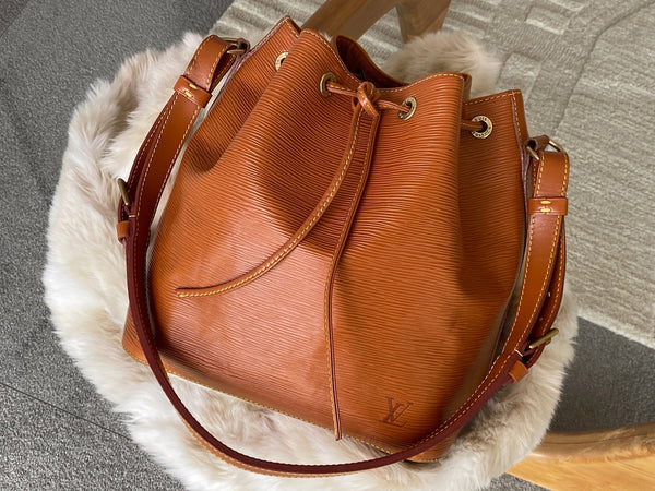 Louis Vuitton Vertical Box Trunk 2way Shoulder Bag Leather Saffron