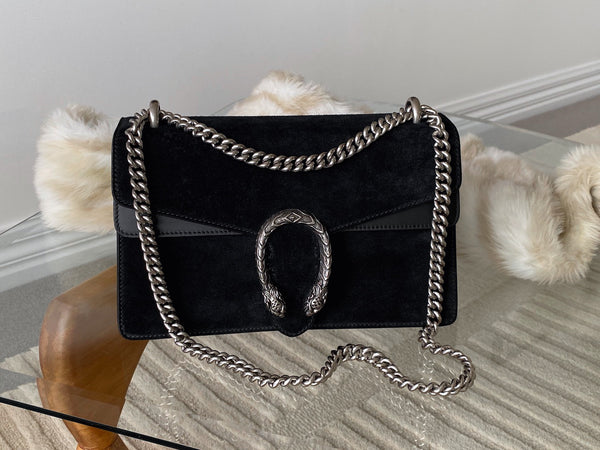 Gucci Black Suede Small Dionysus