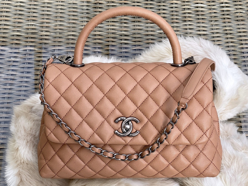 Chanel Caramel Caviar Coco Handle Bag RHW – My Haute