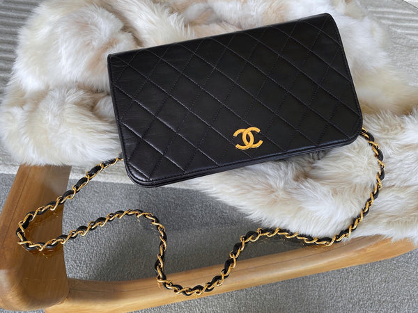 Chanel Black Lambskin Full Flap