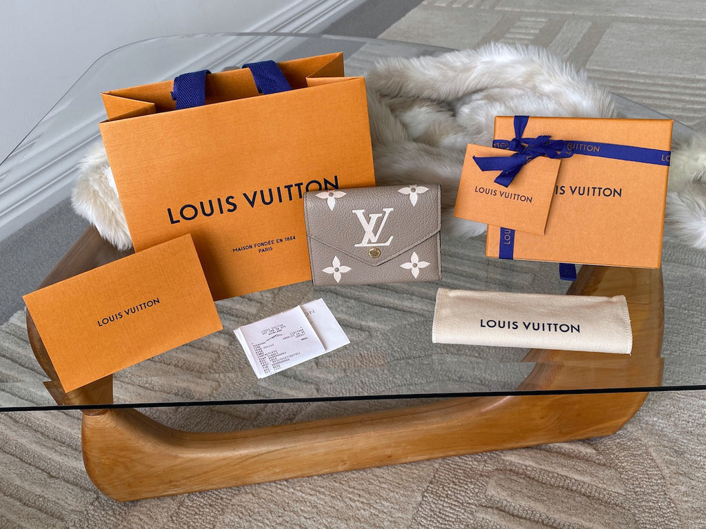 Louis Vuitton Tourterelle Crème Bicolour Monogram Empreinte Victorine Wallet | BNIB