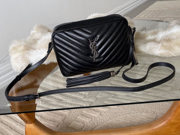 Saint Laurent Black Calfskin Lou Camera Bag