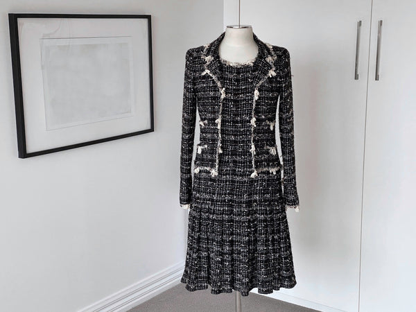 Chanel Cruise Runway Tweed Trompe L'Oeil Jacket Dress | Sz38FR