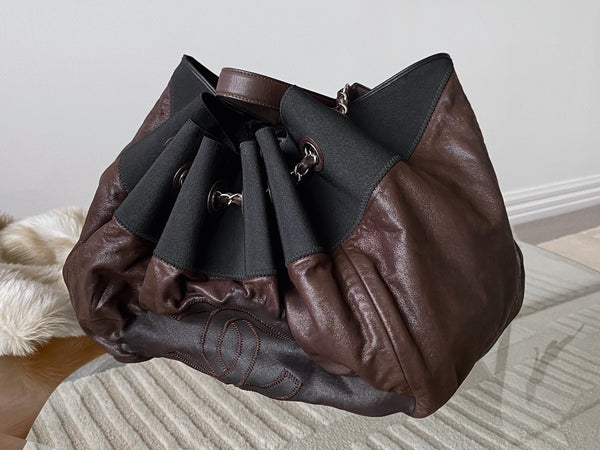 Chanel Iridescent Brown Coated Canvas Stretch Spirit Cabas