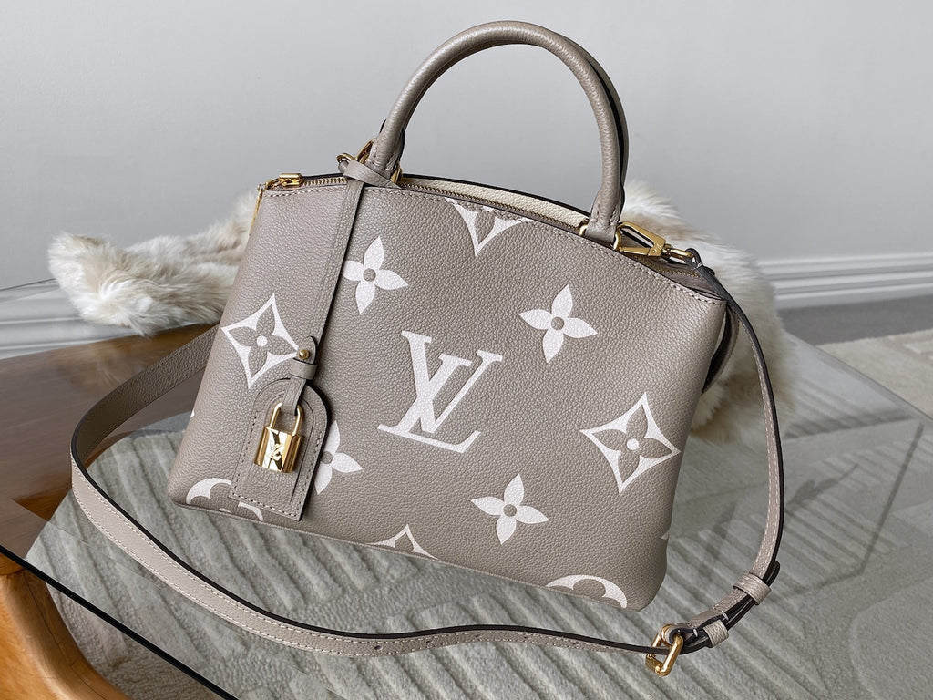 Louis Vuitton Tourterelle Crème Bicolour Monogram Empreinte Petit Palais | NEW