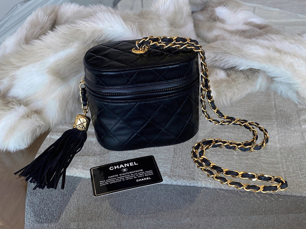 Chanel Black Lambskin Mini Vanity Case