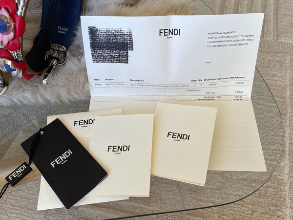 Fendi Elaphe & Vitello Dolce Nappa Studded Flowerland Strap You