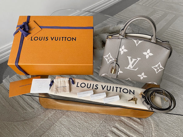 Louis Vuitton Tourterelle Crème Bicolour Monogram Empreinte Petit Palais | NEW