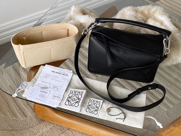 Loewe Black Grained Calfskin Small Classic Puzzle Bag