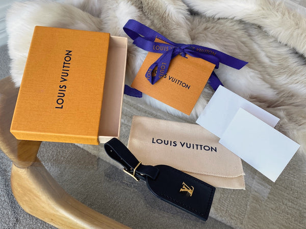 Louis Vuitton Noir Calfskin City Steamer Luggage Tag | New in Box