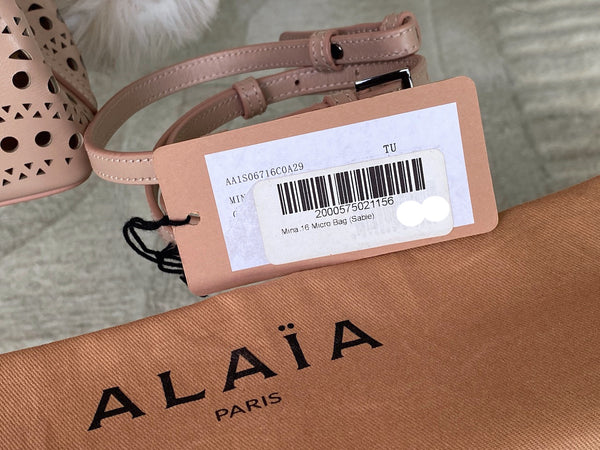 Alaïa Sable Calfskin Vienne Wave Mina 16 Bag