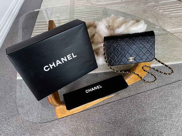 Chanel Black Lambskin Full Flap