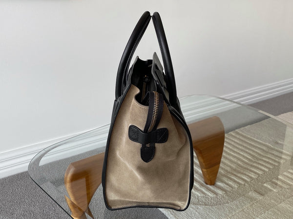 Céline Calfskin & Suede Tricolour Mini Luggage Tote