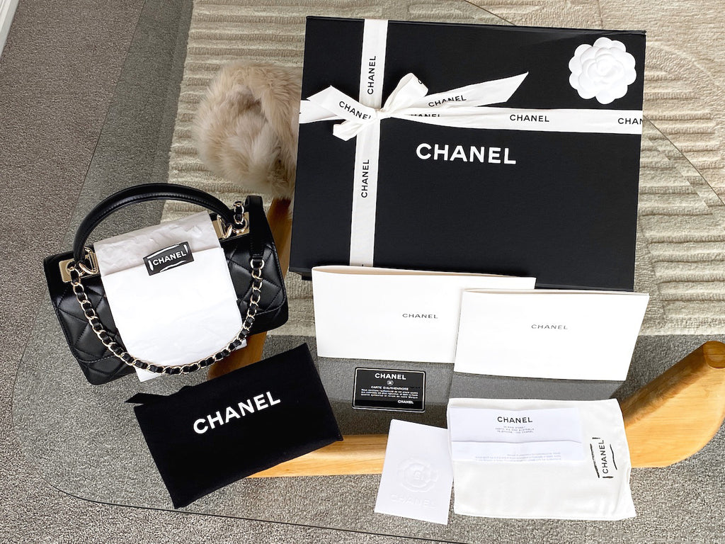 NEW Chanel Shopping Bag Camellia Flower Chanel Tissue Paper Small Black