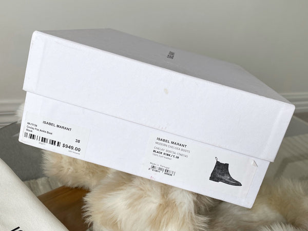 Isabel Marant Black Calf Leather Modern Chelsea Boots | NIB | Sz38