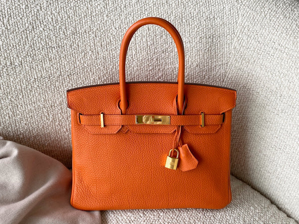 Hermès Orange H Togo Birkin 30 GHW