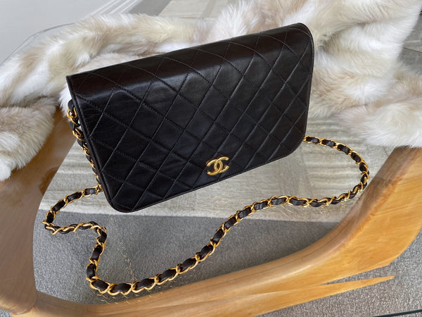 Chanel Black Lambskin Full Flap