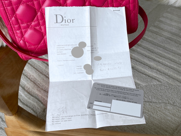 Dior Fuchsia Cannage Lambskin Medium Lady Dior