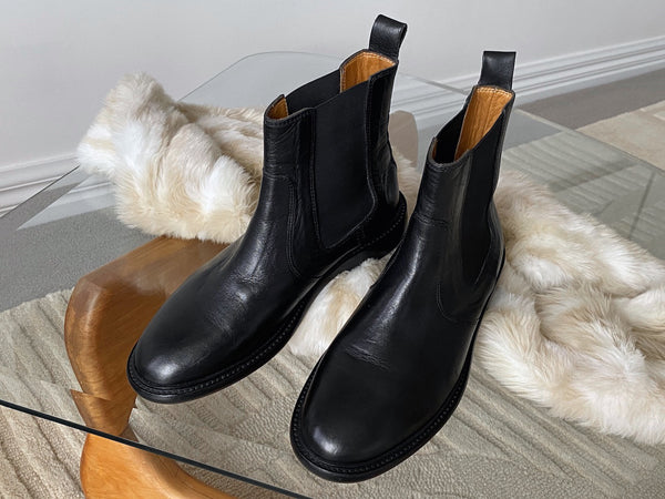 Isabel Marant Black Calf Leather Modern Chelsea Boots | NIB | Sz38