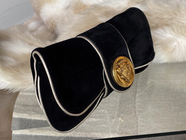 Gucci Black Suede Hysteria Clutch