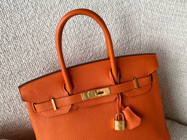 Hermès Orange H Togo Birkin 30 GHW