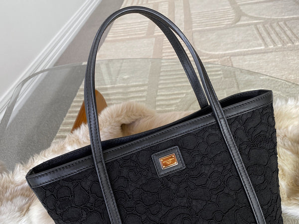 Dolce & Gabbana Black Embroidery Miss Escape Tote