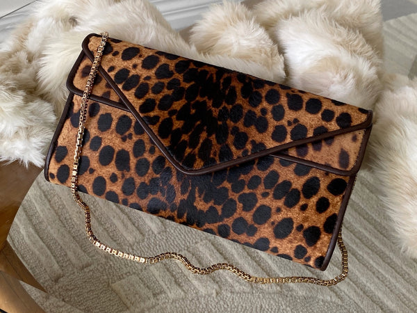 Christian Louboutin Cheetah Pony Hair Envelope Bag