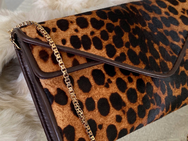 Christian Louboutin Cheetah Pony Hair Envelope Bag