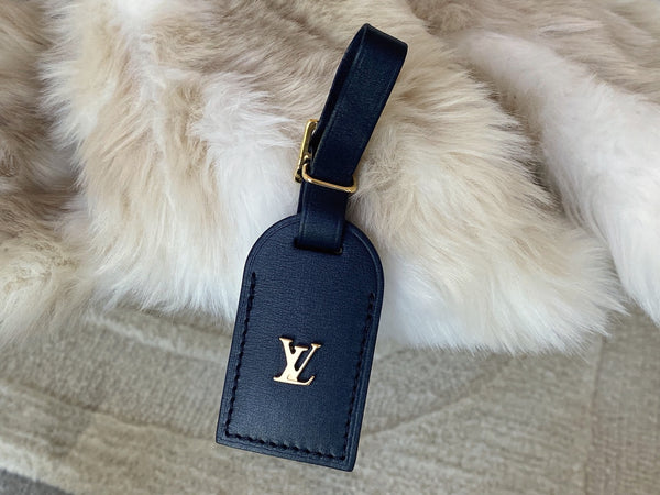 Louis Vuitton Noir Calfskin City Steamer Luggage Tag | New in Box