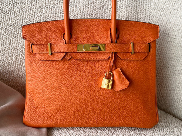 Hermès Orange H Togo Birkin 30 GHW