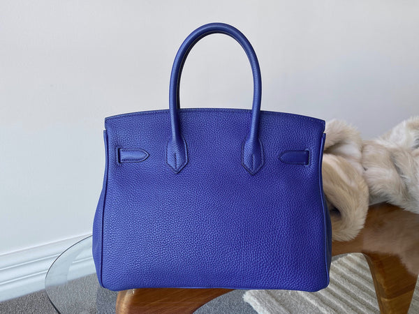 Hermès Bleu Électrique Togo Birkin 30 PHW