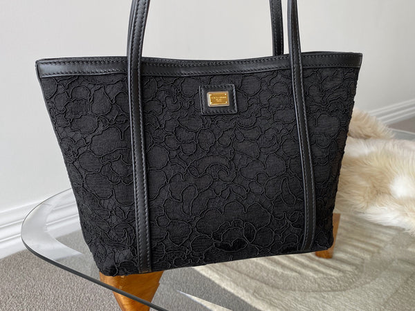 Dolce & Gabbana Black Embroidery Miss Escape Tote