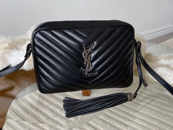 Saint Laurent Black Calfskin Lou Camera Bag