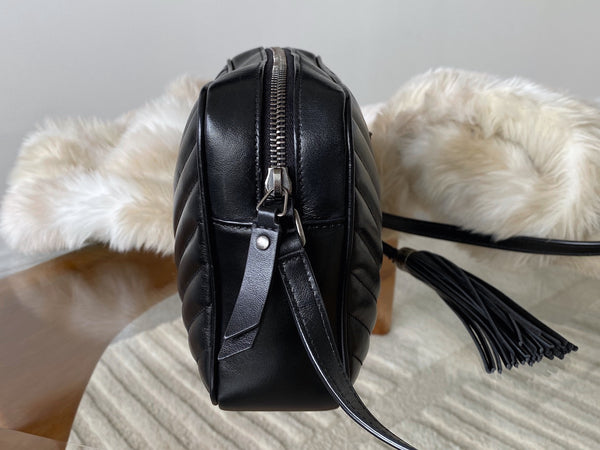 Saint Laurent Black Calfskin Lou Camera Bag
