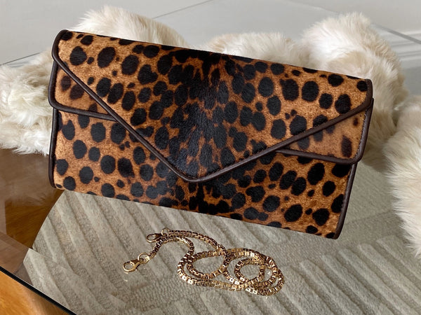 Christian Louboutin Cheetah Pony Hair Envelope Bag