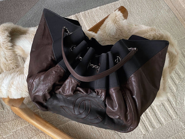 Chanel Iridescent Brown Coated Canvas Stretch Spirit Cabas