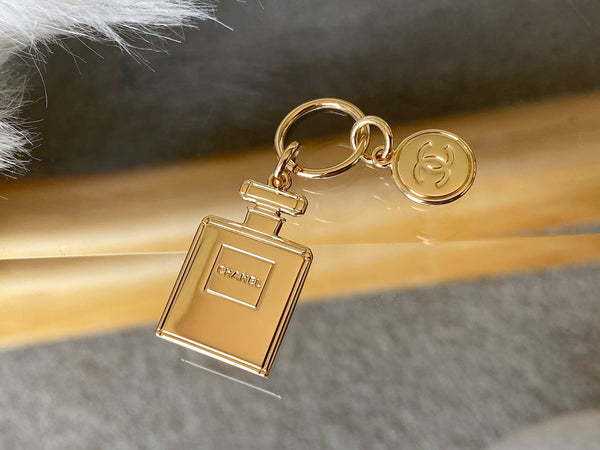 Chanel Light Gold-Tone Perfume Bottle Charm | New